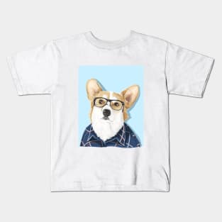 Nerd Corgi Kids T-Shirt